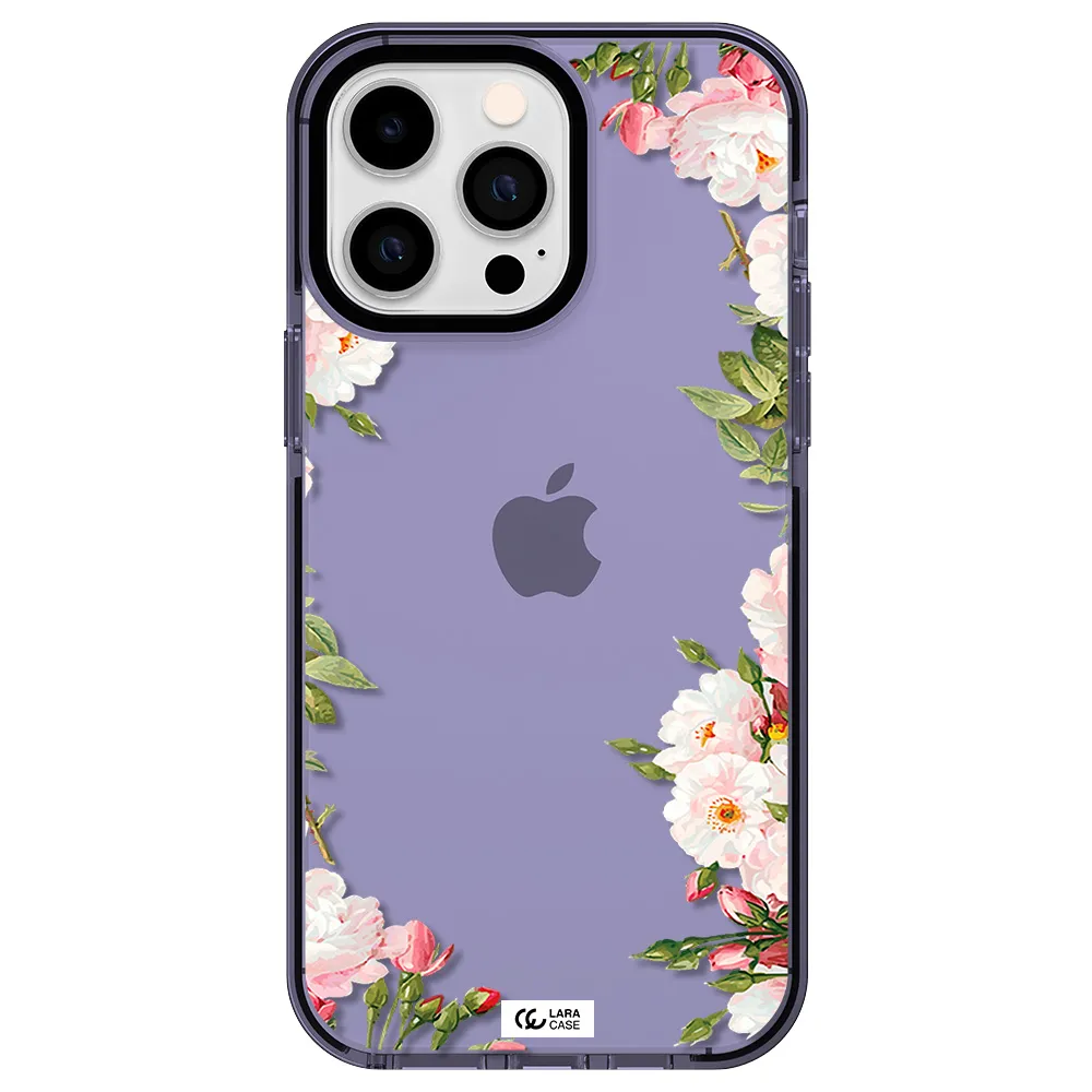 Watercolor Floral Frame Apple iPhone 15 Pro impact Lilac Case