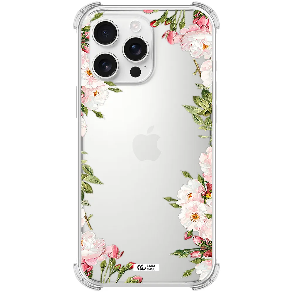 Watercolor Floral Frame Apple Iphone 16 Pro Max Clear Pc Case