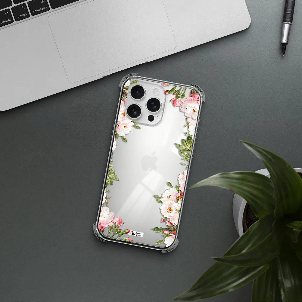 Watercolor Floral Frame Apple Iphone 16 Pro Max Clear Pc Case