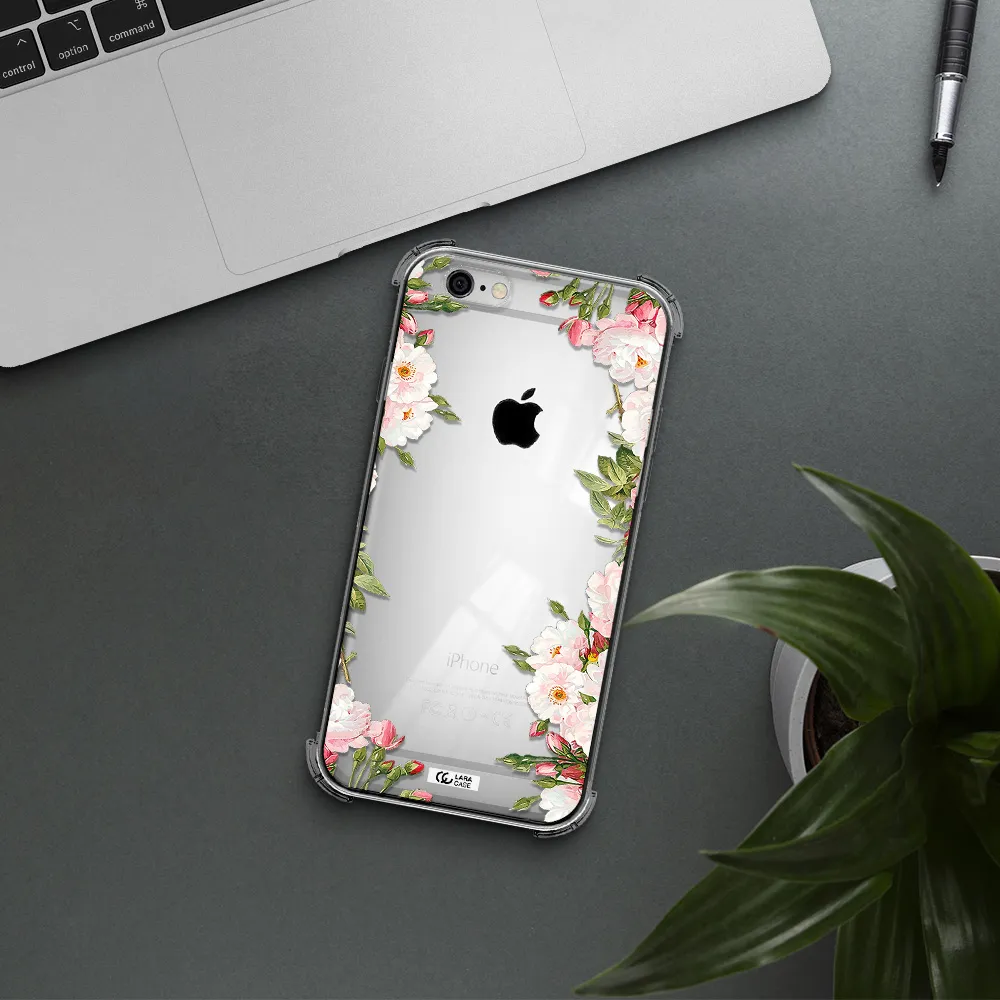 Watercolor Floral Frame Apple iPhone 6 Clear PC Case