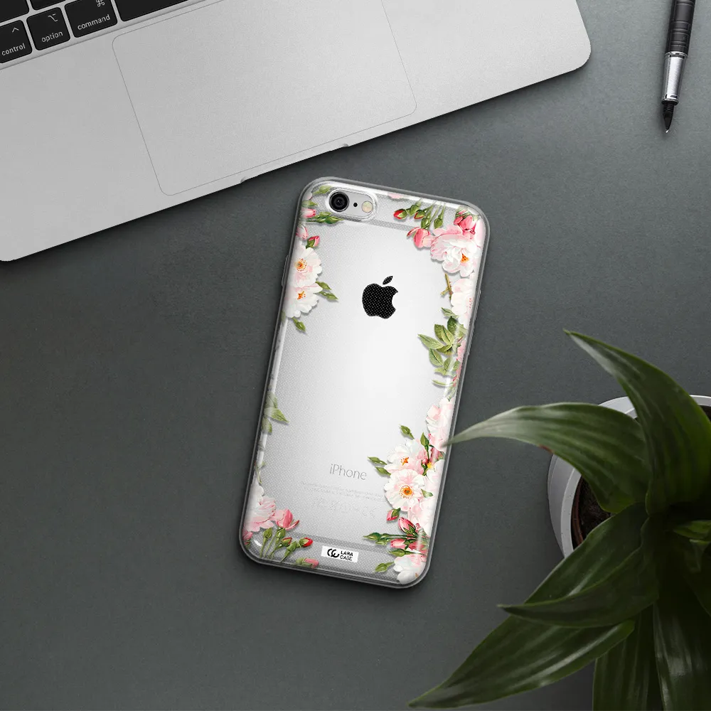 Watercolor Floral Frame Apple iPhone 6 Clear TPU Case