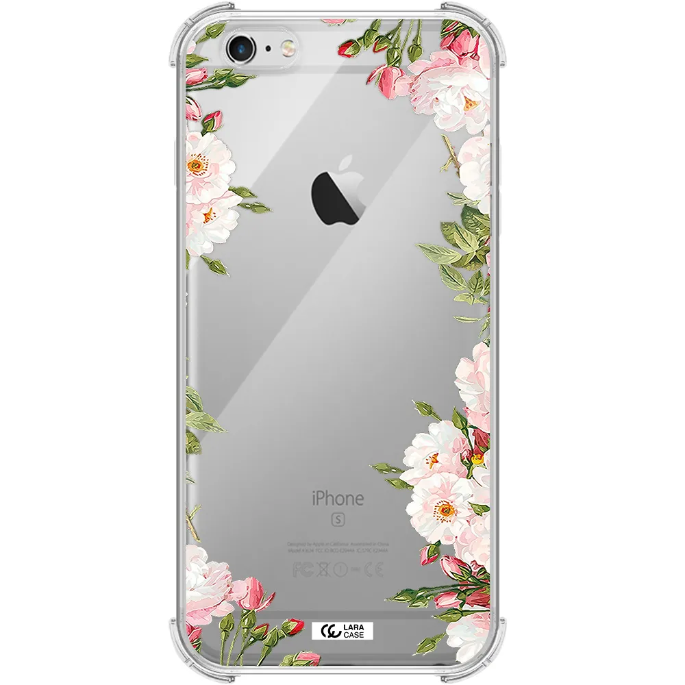 Watercolor Floral Frame Apple iPhone 6 plus Clear PC Case