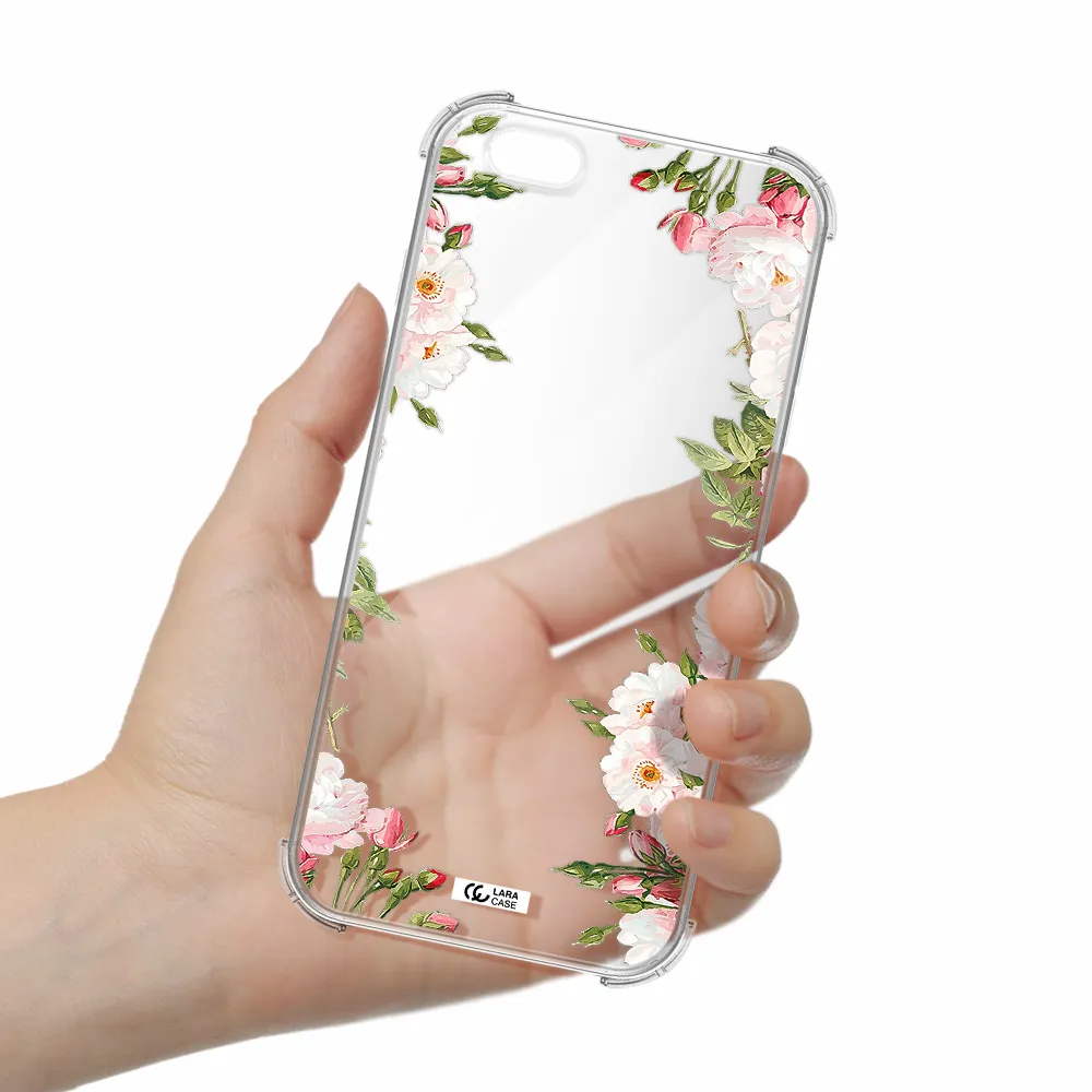 Watercolor Floral Frame Apple iPhone 6 plus Clear PC Case