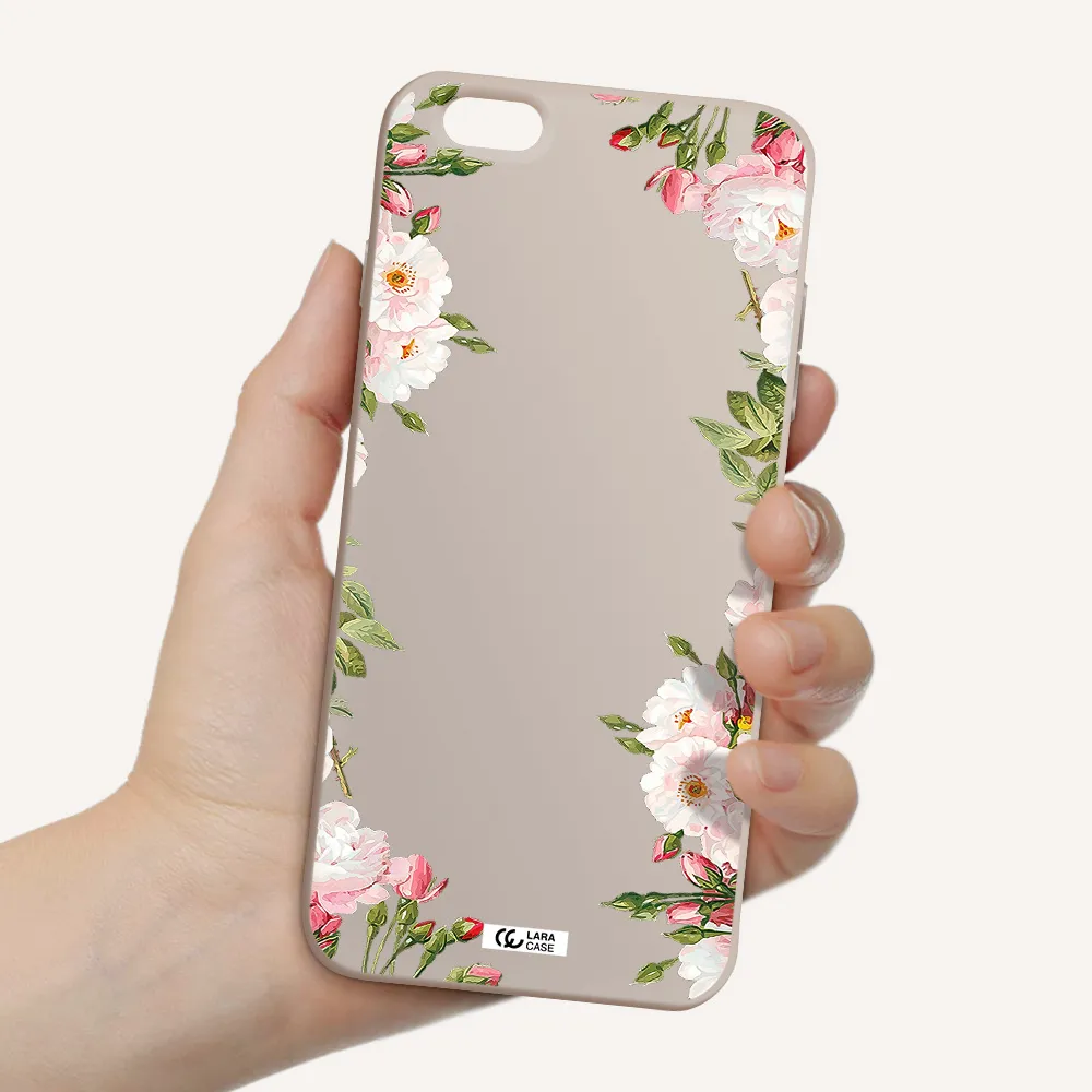 Watercolor Floral Frame Apple iPhone 6 plus Silicone Stone Case