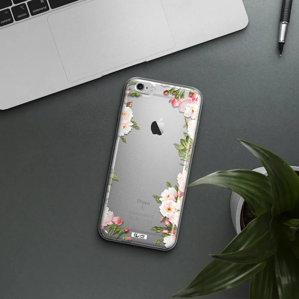 Watercolor Floral Frame Apple iPhone 6 s plus Clear TPU Case