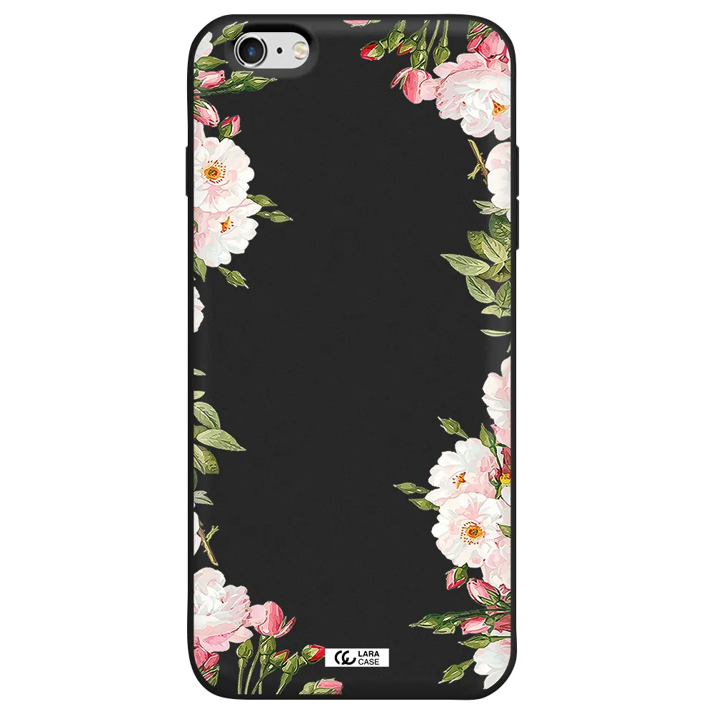 Watercolor Floral Frame Apple iPhone 6 s plus Silicone black Case