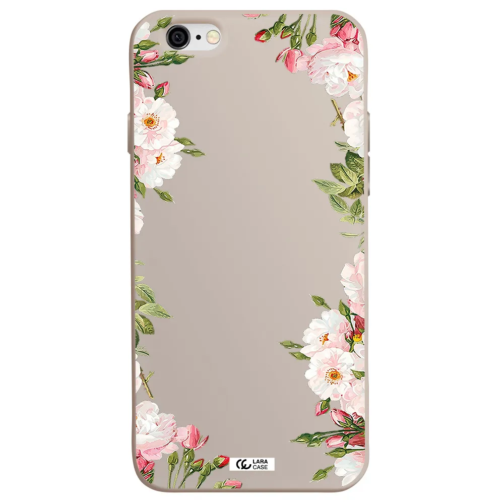 Watercolor Floral Frame Apple iPhone 6 Silicone Stone Case