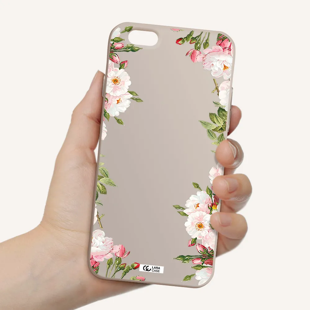 Watercolor Floral Frame Apple iPhone 6 Silicone Stone Case