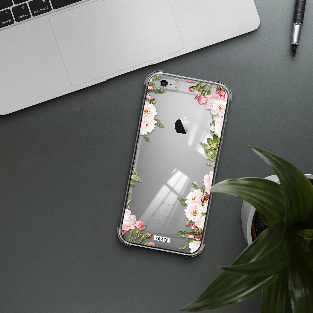 Watercolor Floral Frame Apple iPhone 6S Clear PC Case