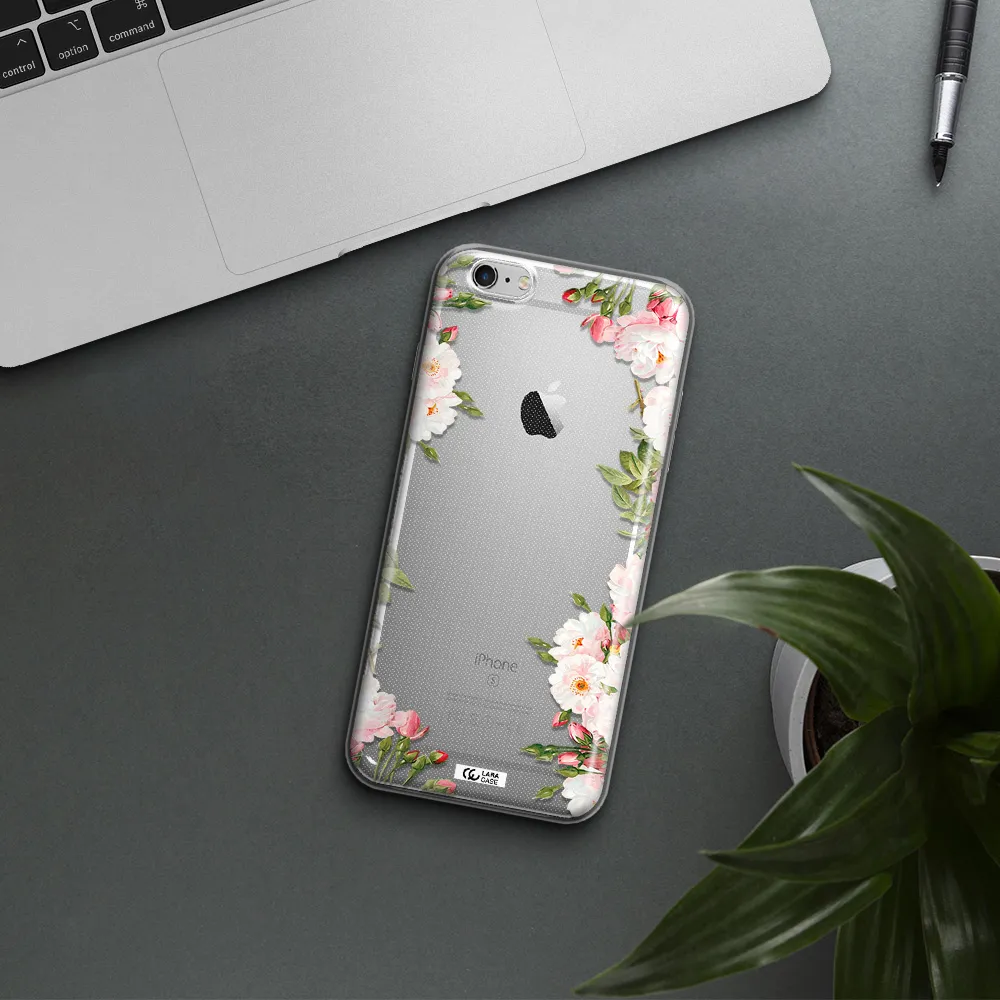 Watercolor Floral Frame Apple iPhone 6S Clear TPU Case