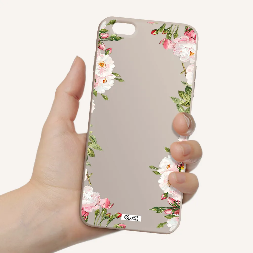 Watercolor Floral Frame Apple iPhone 6S Silicone Stone Case
