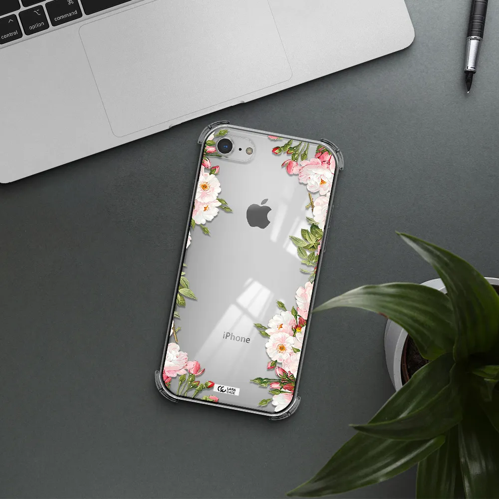 Watercolor Floral Frame Apple iPhone 7 Clear PC Case