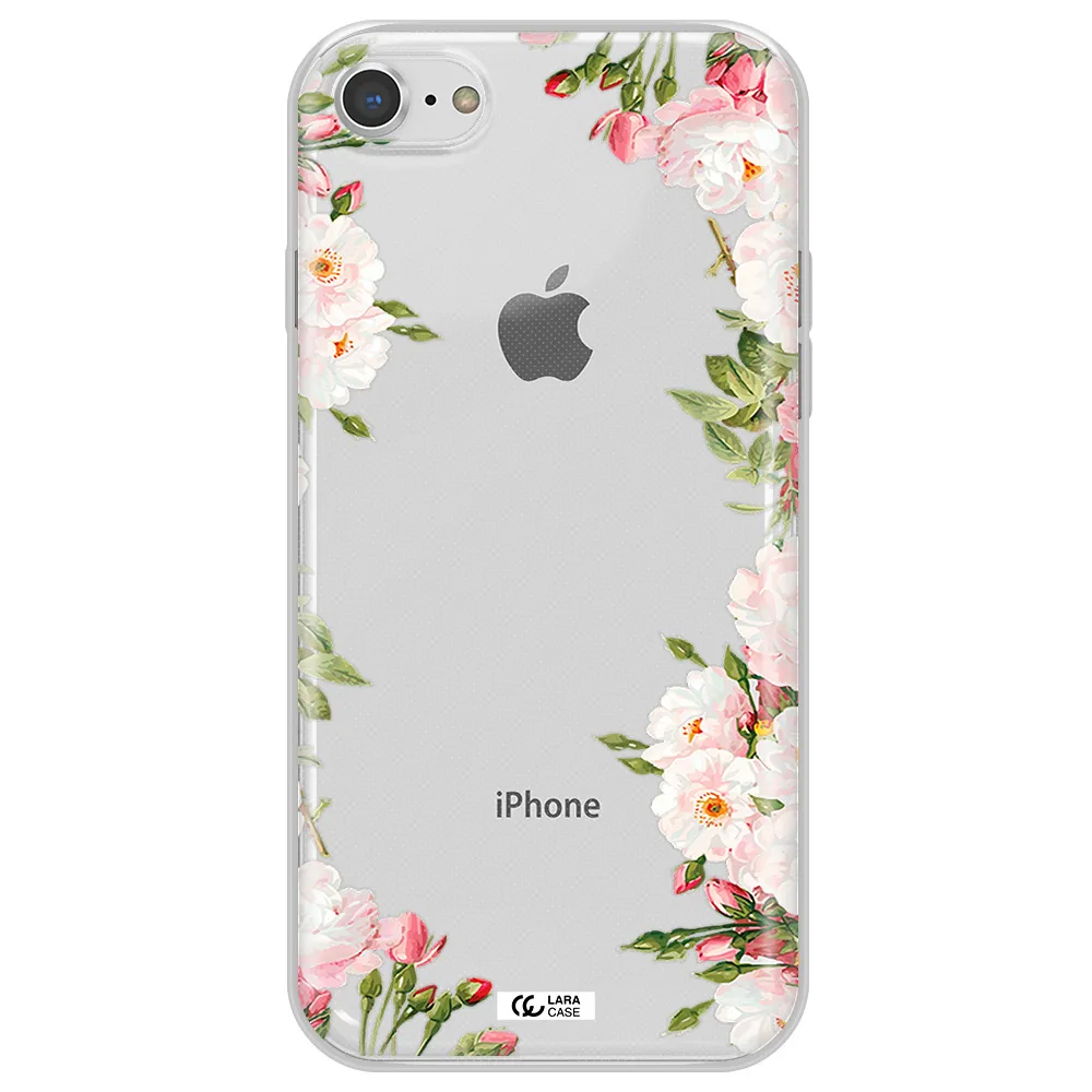 Watercolor Floral Frame Apple iPhone 7 Clear TPU Case
