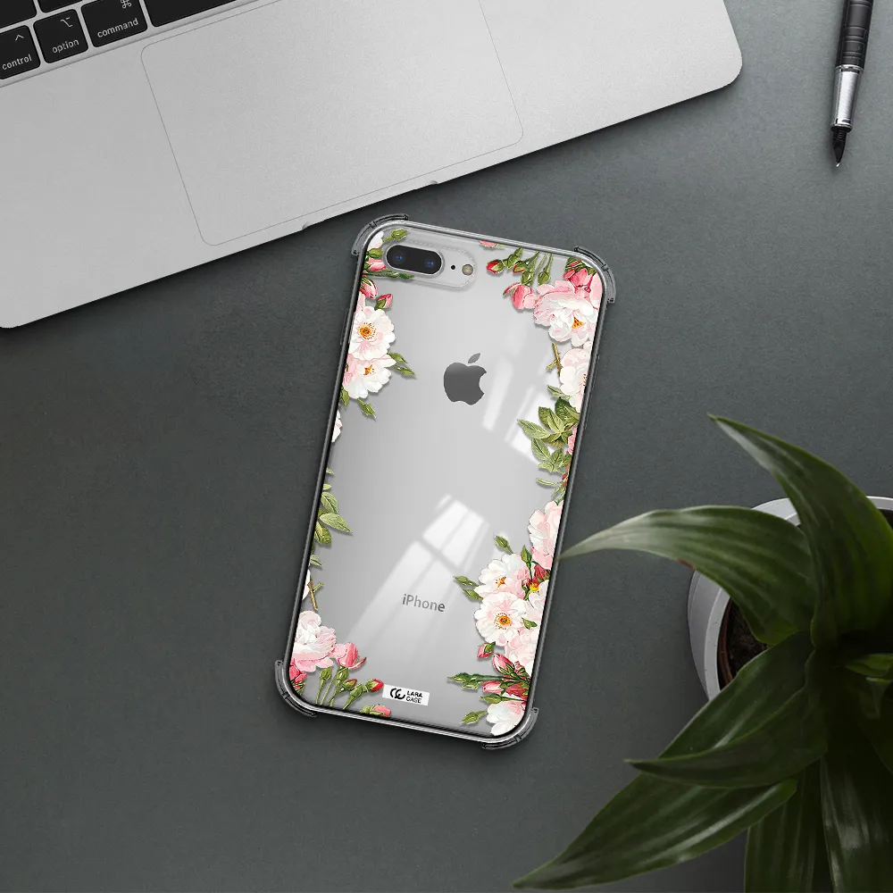 Watercolor Floral Frame Apple iPhone 7 plus Clear PC Case