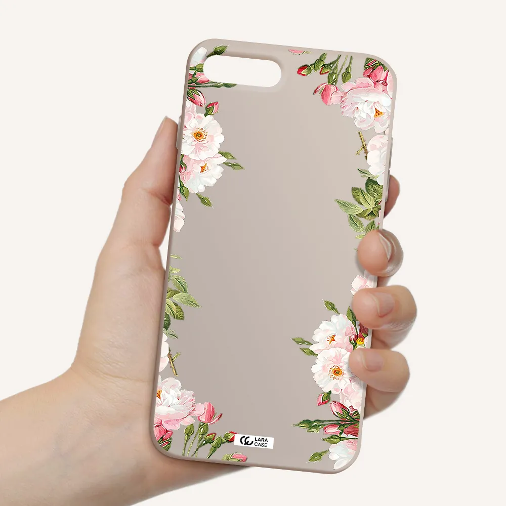 Watercolor Floral Frame Apple iPhone 7 plus Silicone Stone Case
