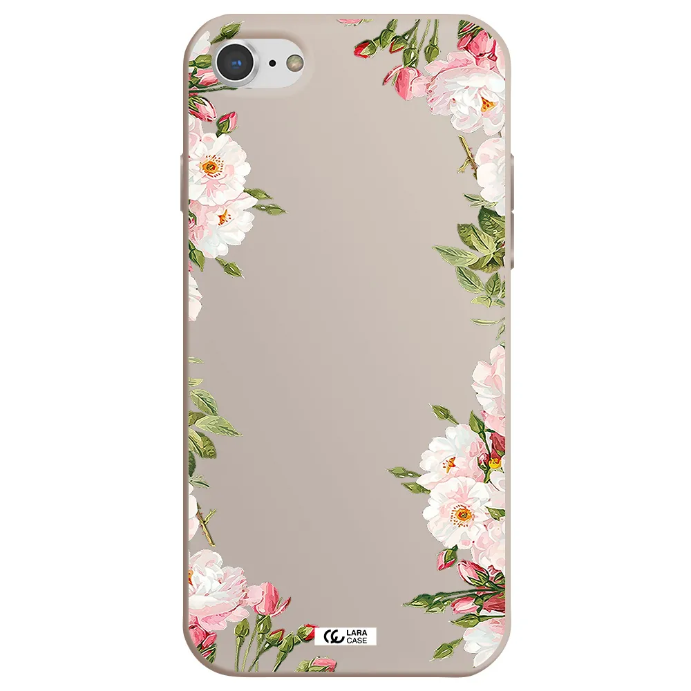 Watercolor Floral Frame Apple iPhone 7 Silicone Stone Case