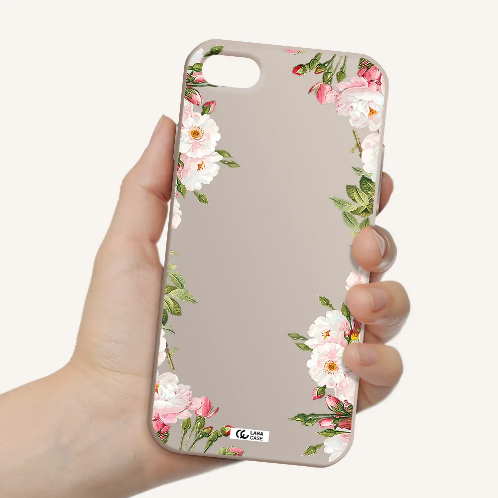 Watercolor Floral Frame Apple iPhone 8 Silicone Stone Case