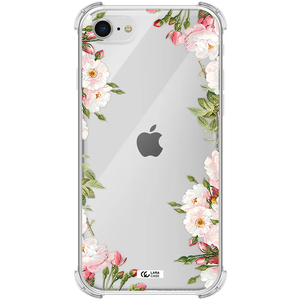 Watercolor Floral Frame Apple iPhone se 2020 Clear PC Case