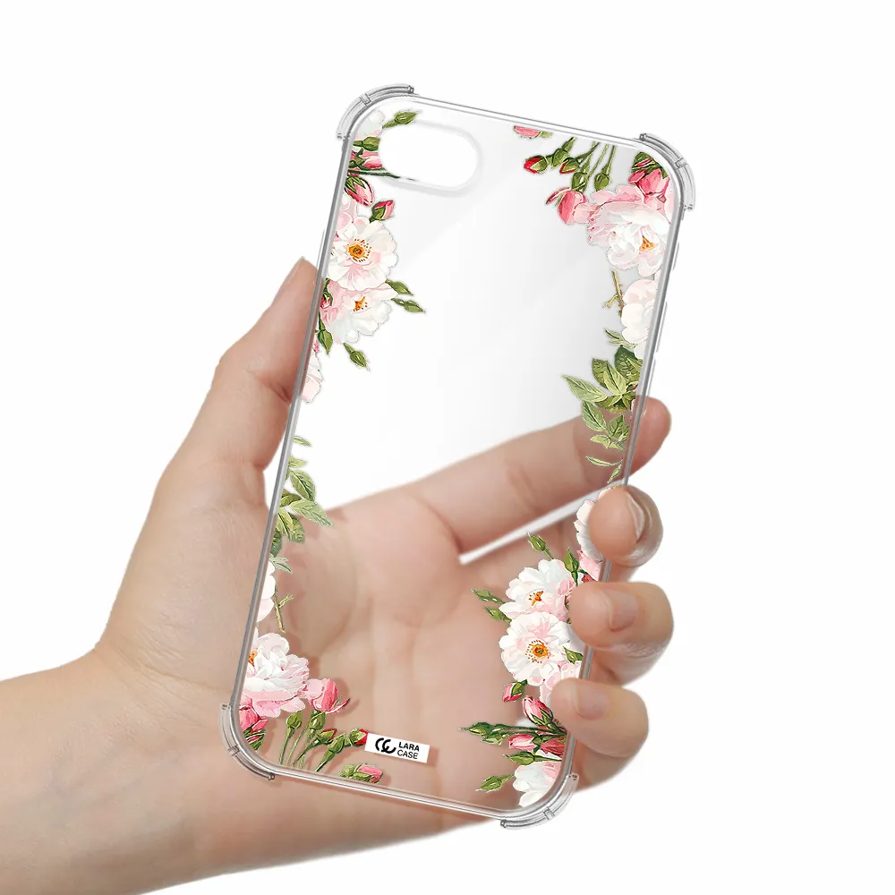 Watercolor Floral Frame Apple iPhone se 2020 Clear PC Case