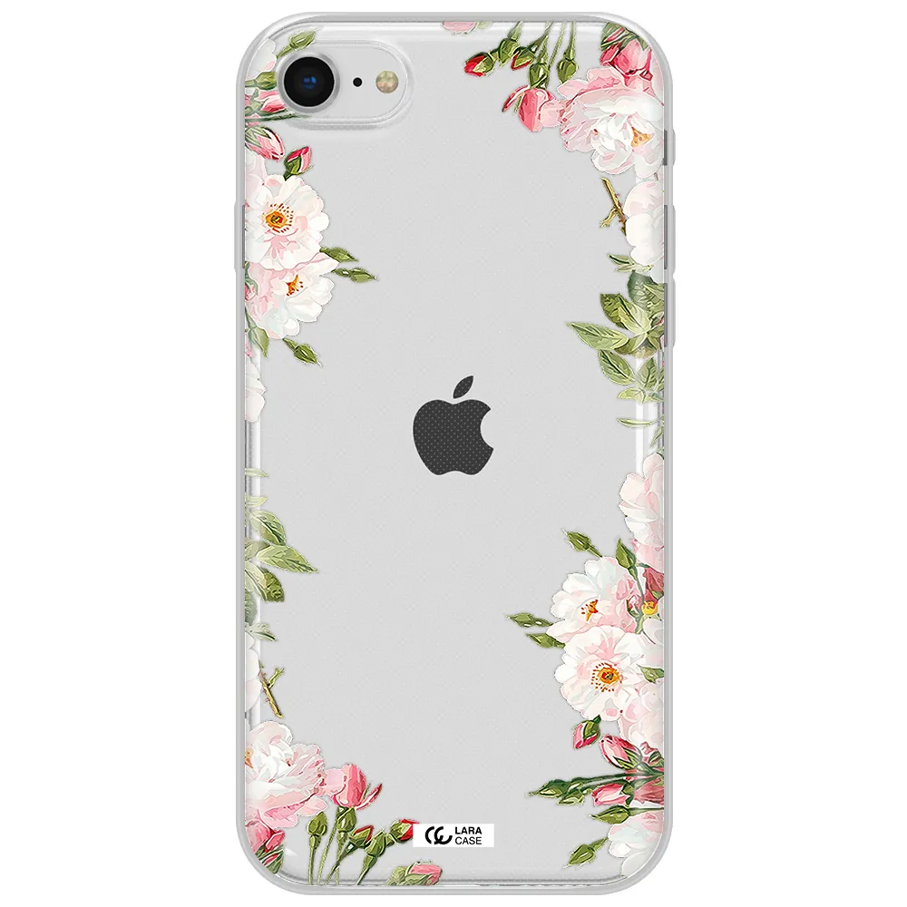 Watercolor Floral Frame Apple Iphone Se 2020 Clear Tpu Case