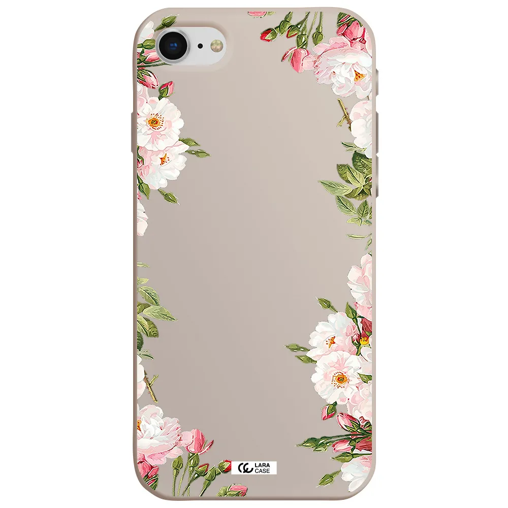 Watercolor Floral Frame Apple iPhone se 2020 Silicone Stone Case
