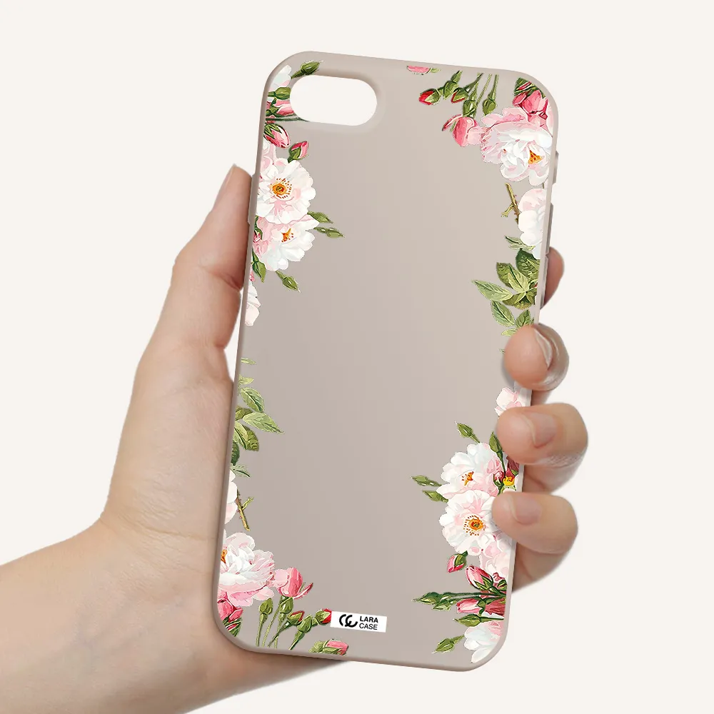 Watercolor Floral Frame Apple iPhone se 2020 Silicone Stone Case