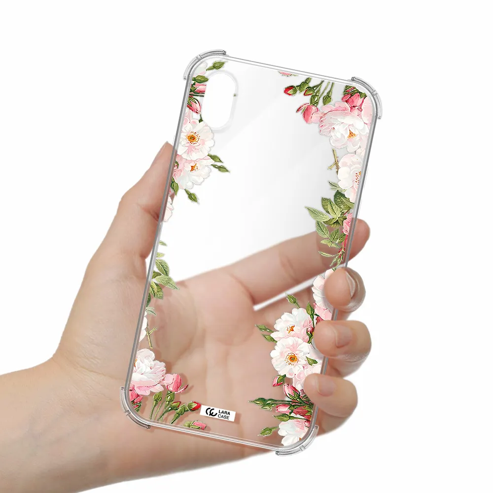Watercolor Floral Frame Apple iPhone XR Clear PC Case