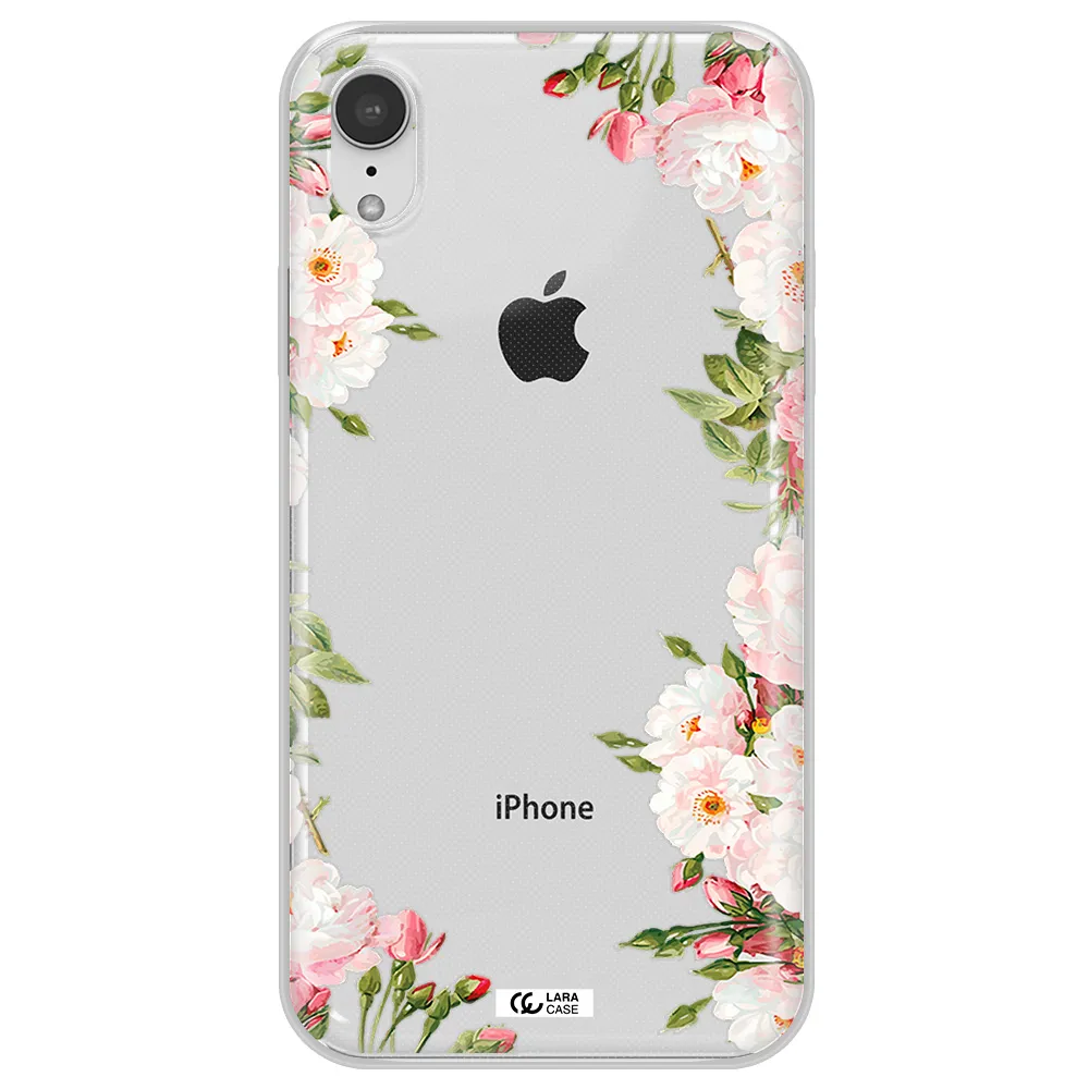 Watercolor Floral Frame Apple iPhone XR Clear TPU Case
