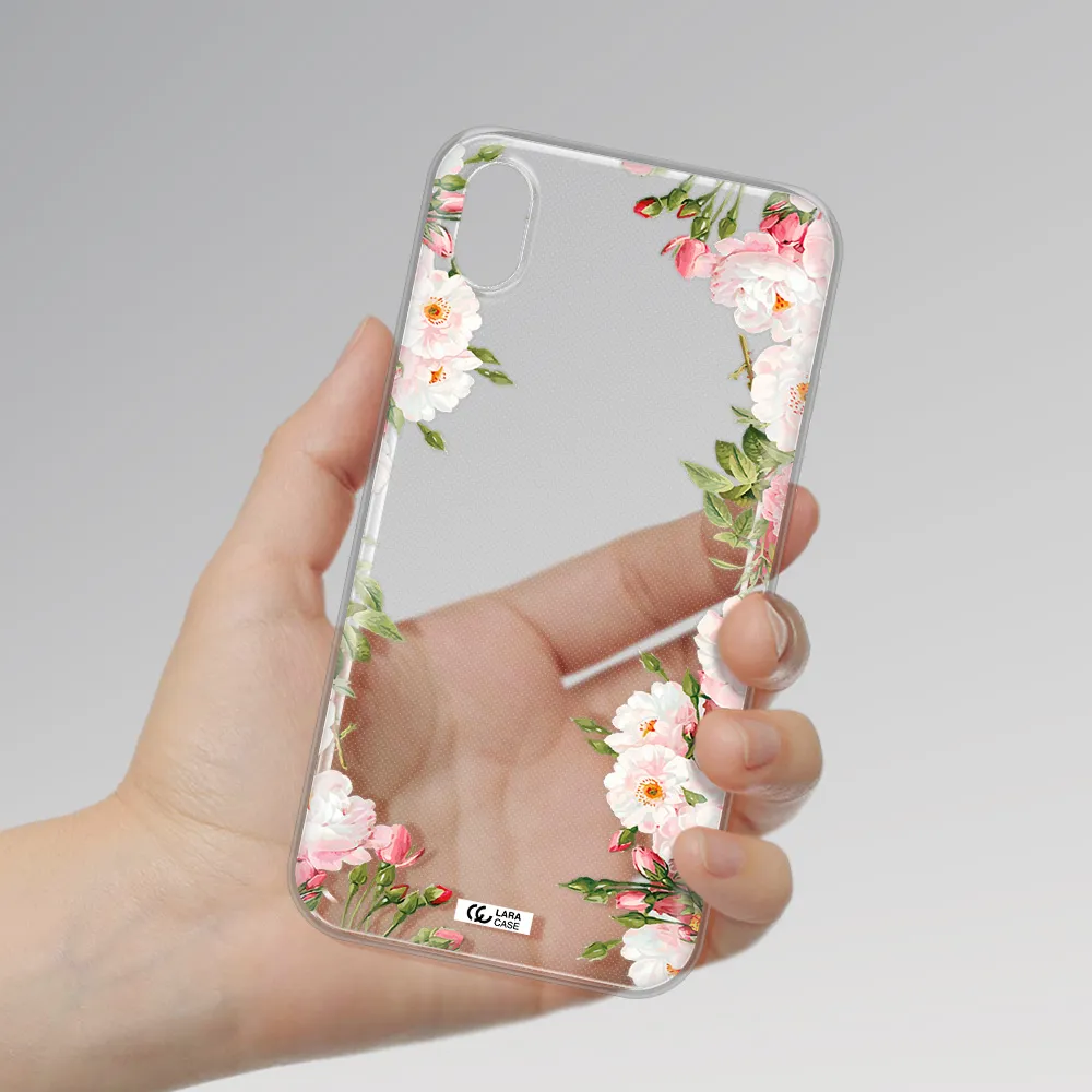 Watercolor Floral Frame Apple iPhone XR Clear TPU Case
