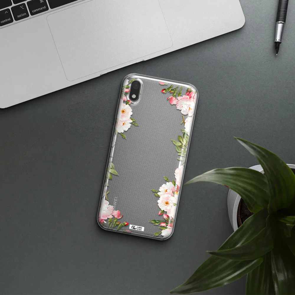 Watercolor Floral Frame Huawei Honor 8S Clear TPU Case