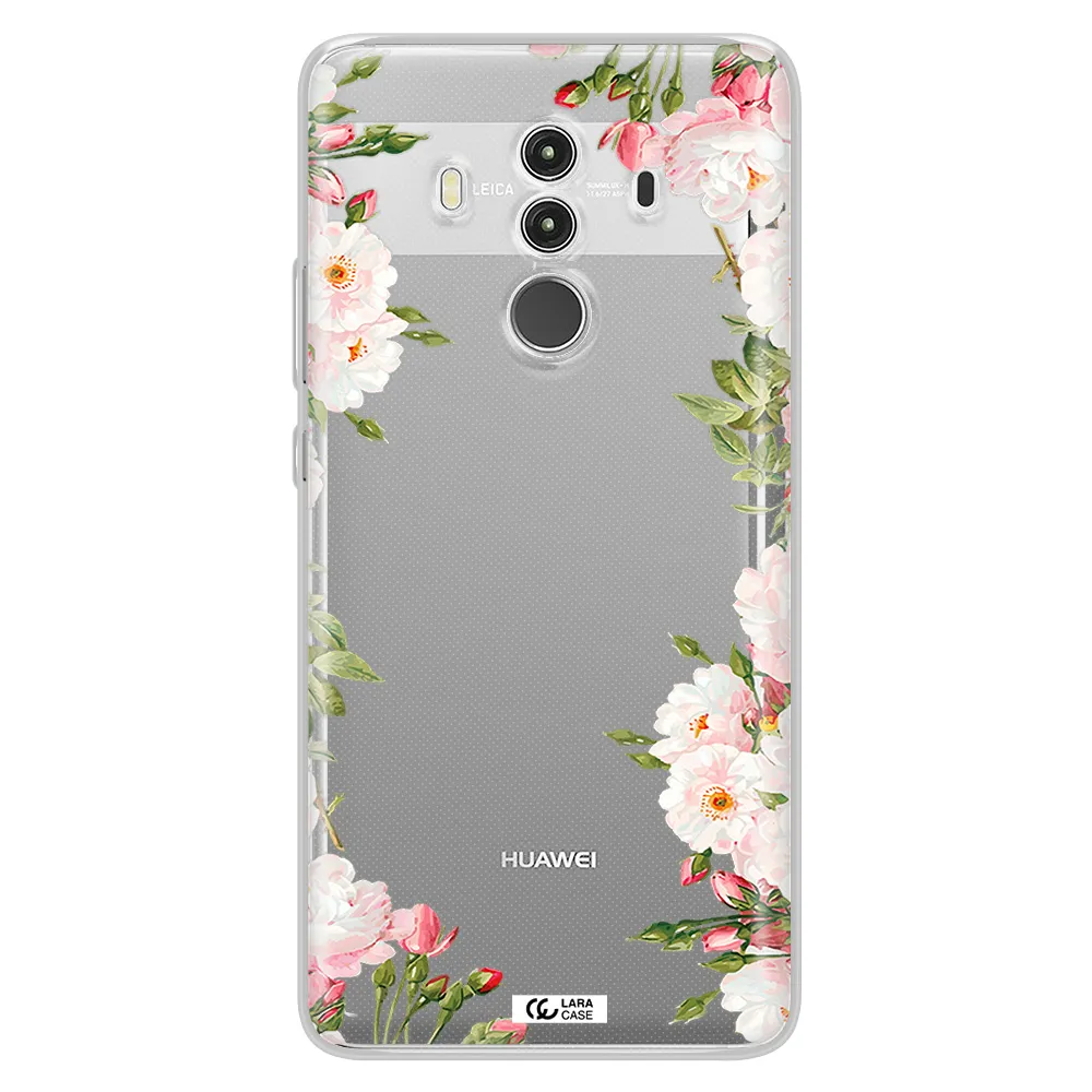 Watercolor Floral Frame Huawei Mate 10 Clear TPU Case