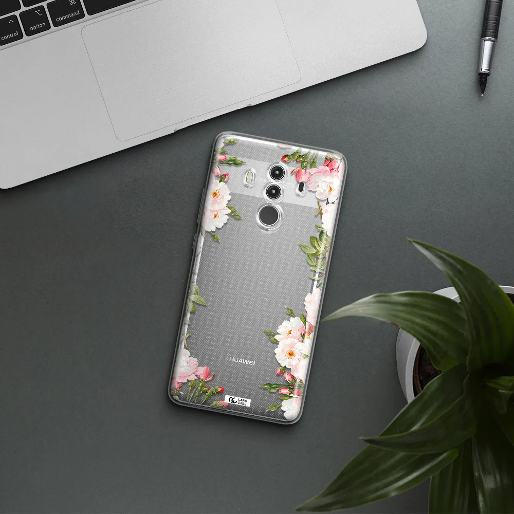 Watercolor Floral Frame Huawei Mate 10 Clear TPU Case