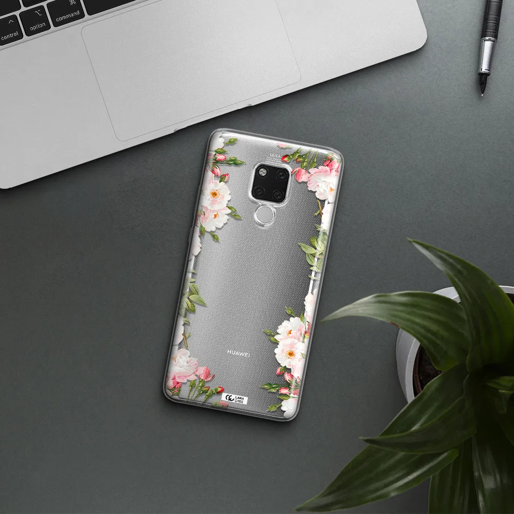 Watercolor Floral Frame Huawei Mate 20X Clear TPU Case