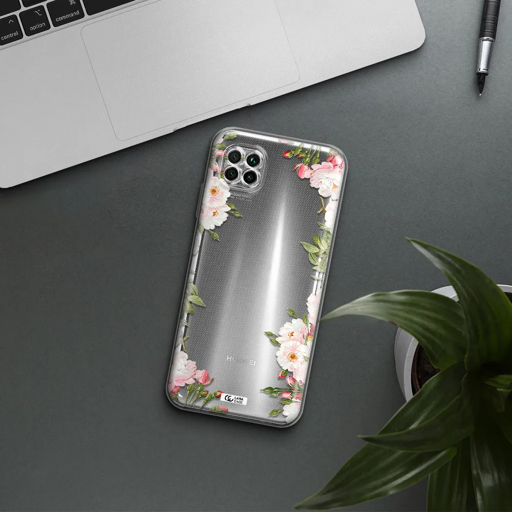 Watercolor Floral Frame Huawei Nova 7I Clear Tpu Case