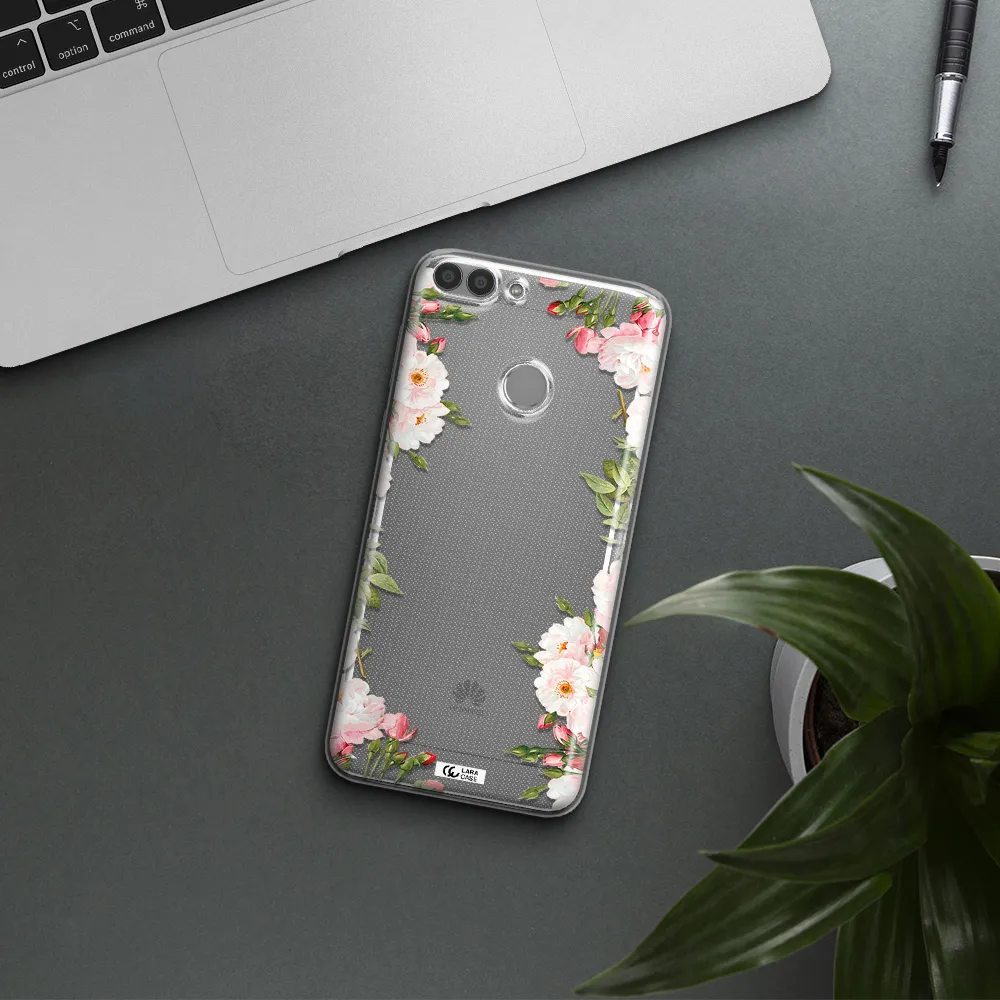 Watercolor Floral Frame Huawei P Smart 2017 Clear TPU Case