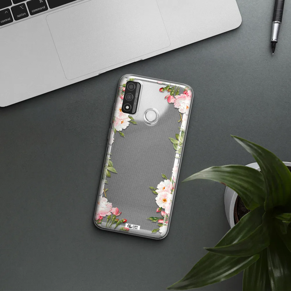 Watercolor Floral Frame Huawei P Smart 2020 Clear TPU Case