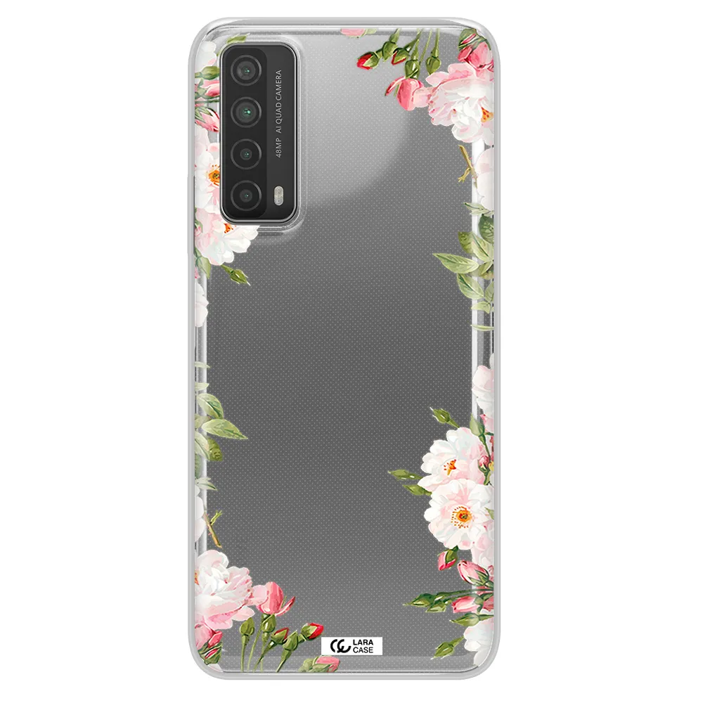 Watercolor Floral Frame Huawei P Smart 2021 Clear TPU Case