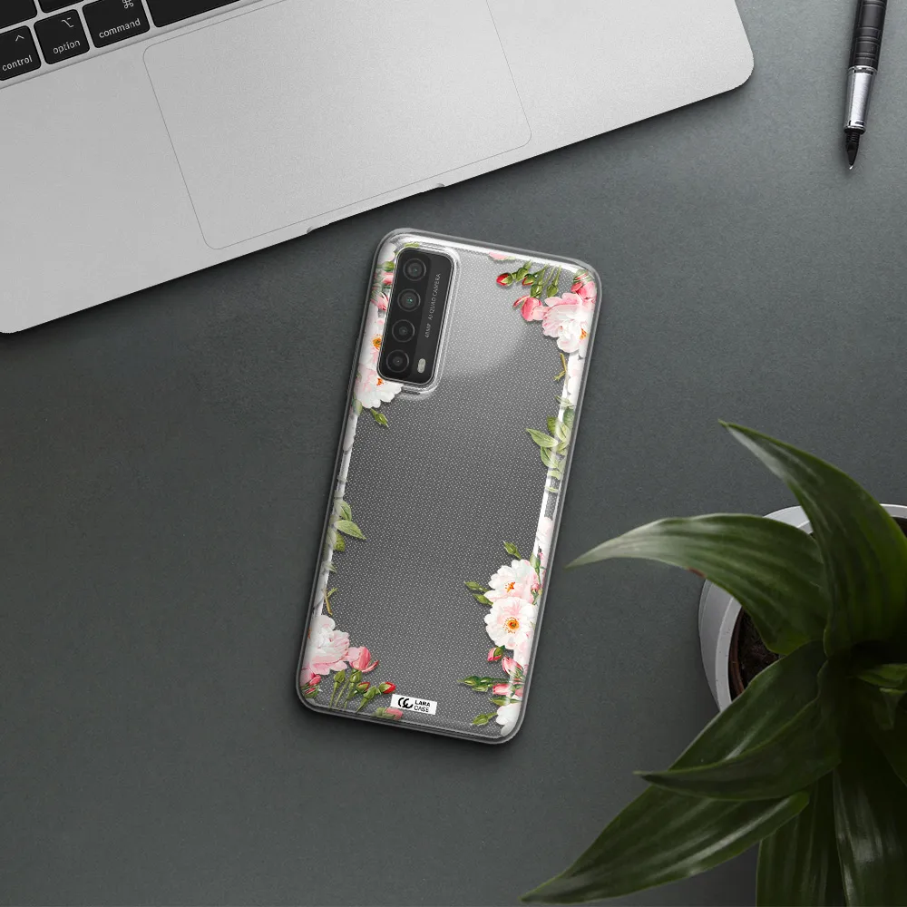 Watercolor Floral Frame Huawei P Smart 2021 Clear TPU Case