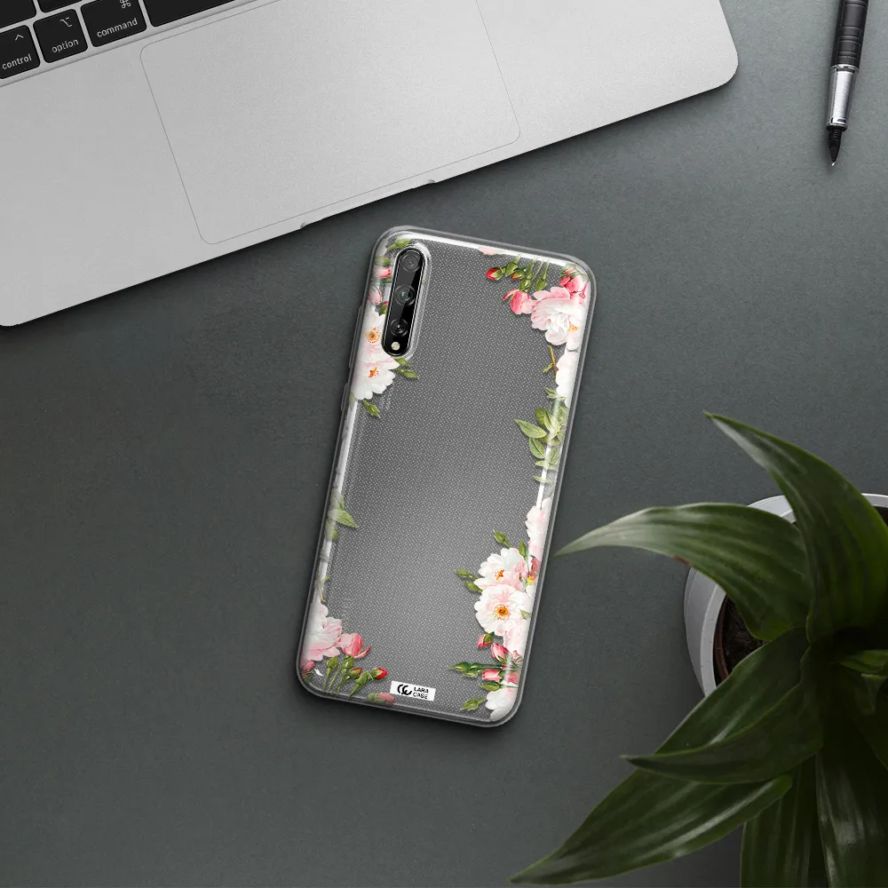 Watercolor Floral Frame Huawei P Smart S Clear TPU Case