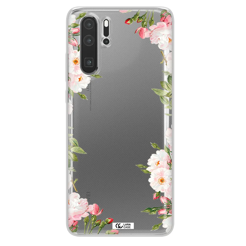Watercolor Floral Frame Huawei P30 Pro Clear TPU Case
