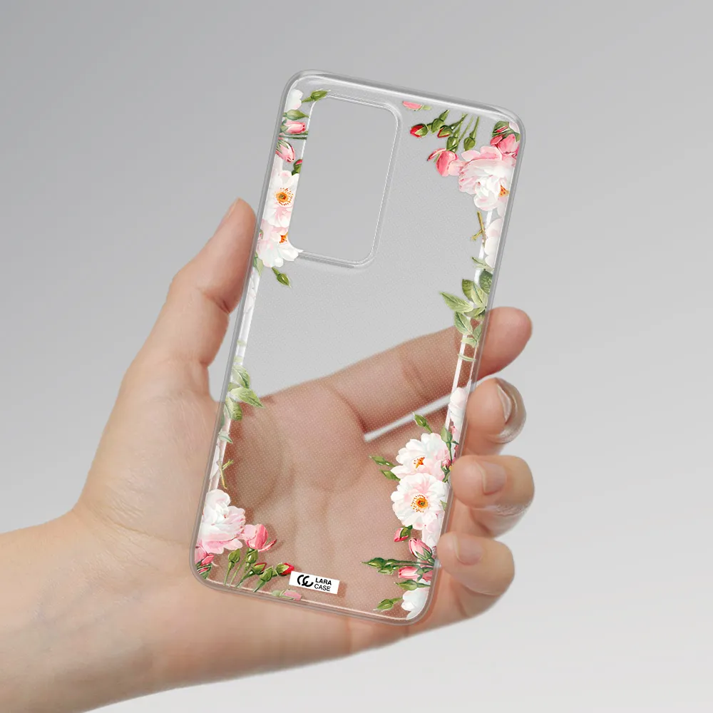 Watercolor Floral Frame Huawei P40 Pro Clear TPU Case