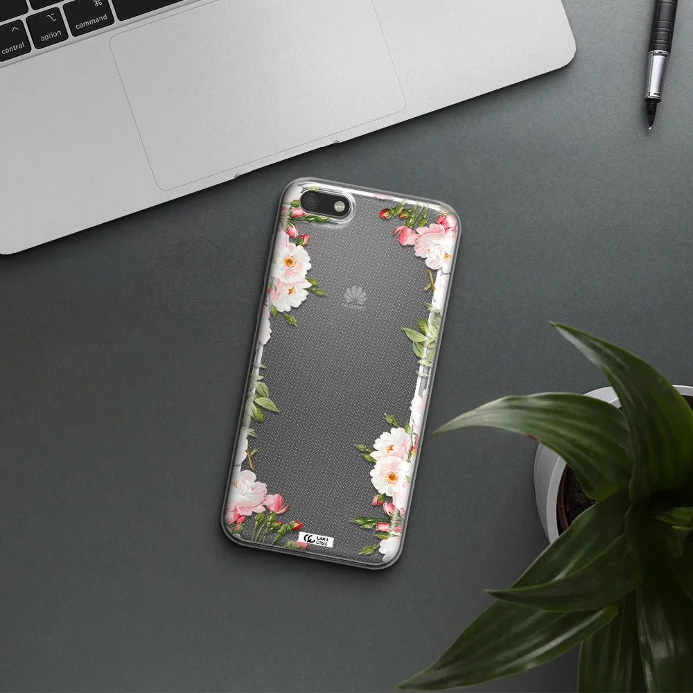 Watercolor Floral Frame Huawei Y5 2018 Clear TPU Case