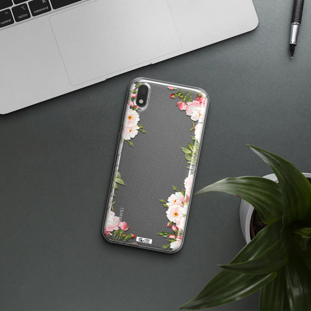 Watercolor Floral Frame Huawei Y5 2019 Clear TPU Case