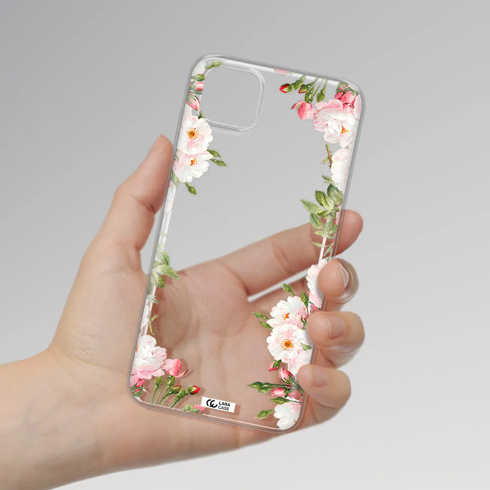 Watercolor Floral Frame Huawei Y5P Clear TPU Case