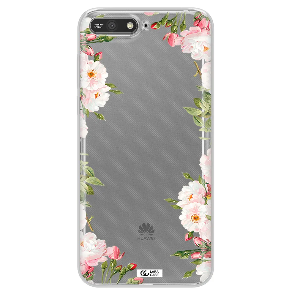 Watercolor Floral Frame Huawei Y6 2018 Clear TPU Case