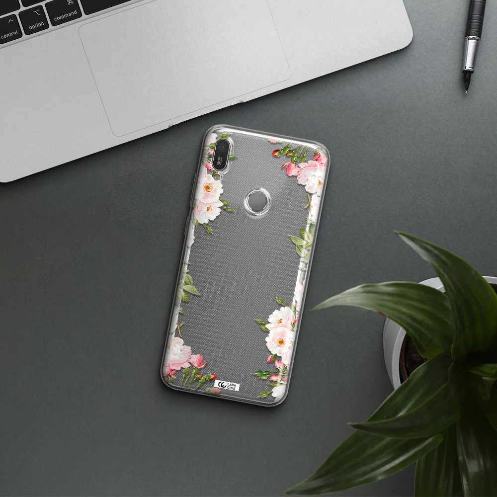 Watercolor Floral Frame Huawei Y6 2019 Clear TPU Case