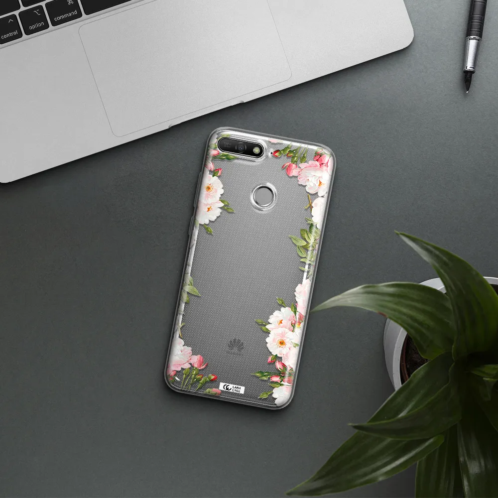Watercolor Floral Frame Huawei Y6 Prime 2018 Clear TPU Case