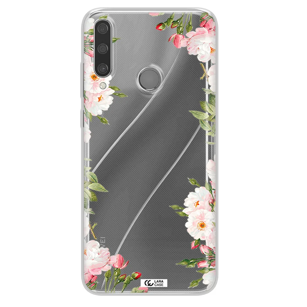 Watercolor Floral Frame Huawei Y6P Clear TPU Case