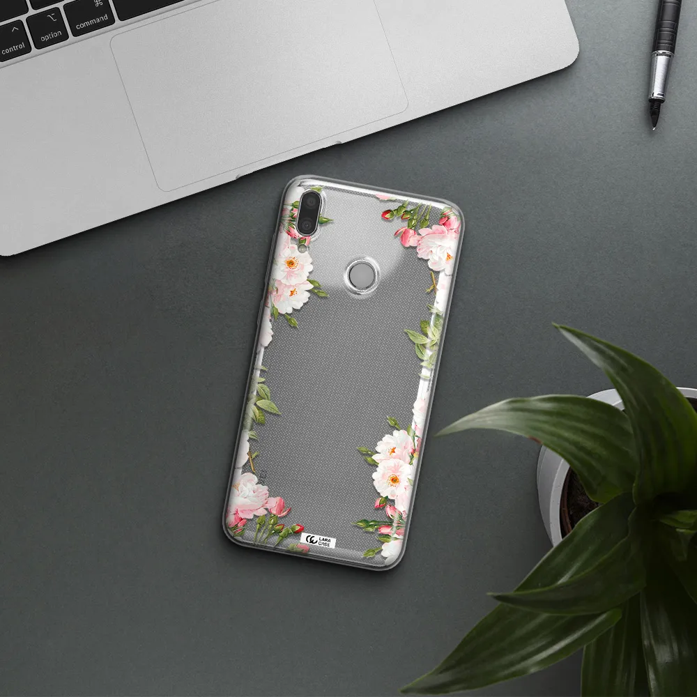 Watercolor Floral Frame Huawei Y9 2019 Clear TPU Case