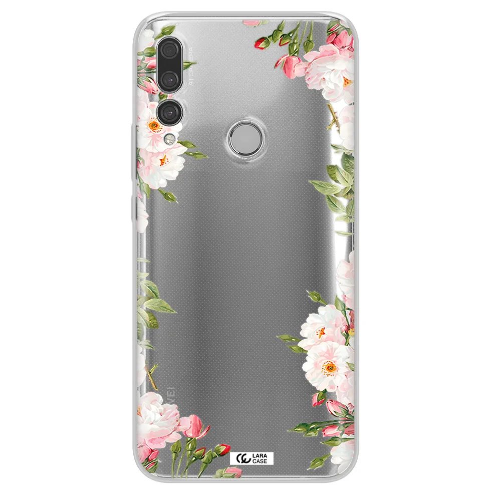 Watercolor Floral Frame Huawei Y9 Prime 2019 Clear TPU Case